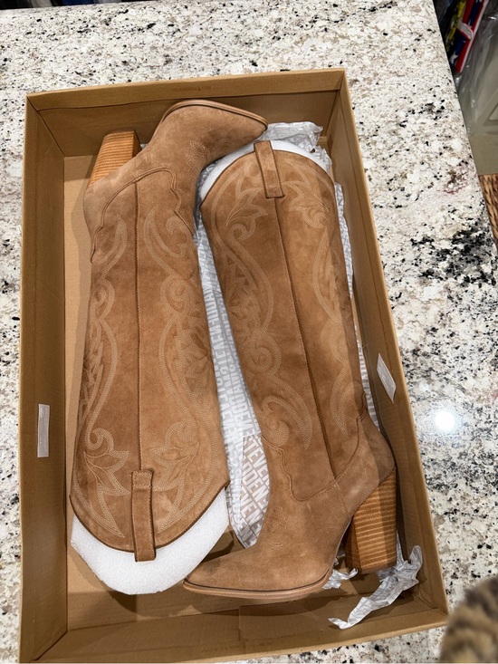 Steve Madden Shoes - Steve Madden Tan Suede Over-the-Knee Western Boots